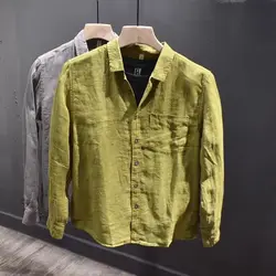 Fashionable Casual Shirt Men's British Style Long Sleeved Top Trendy and Versatile Korean Version Lining Clothes