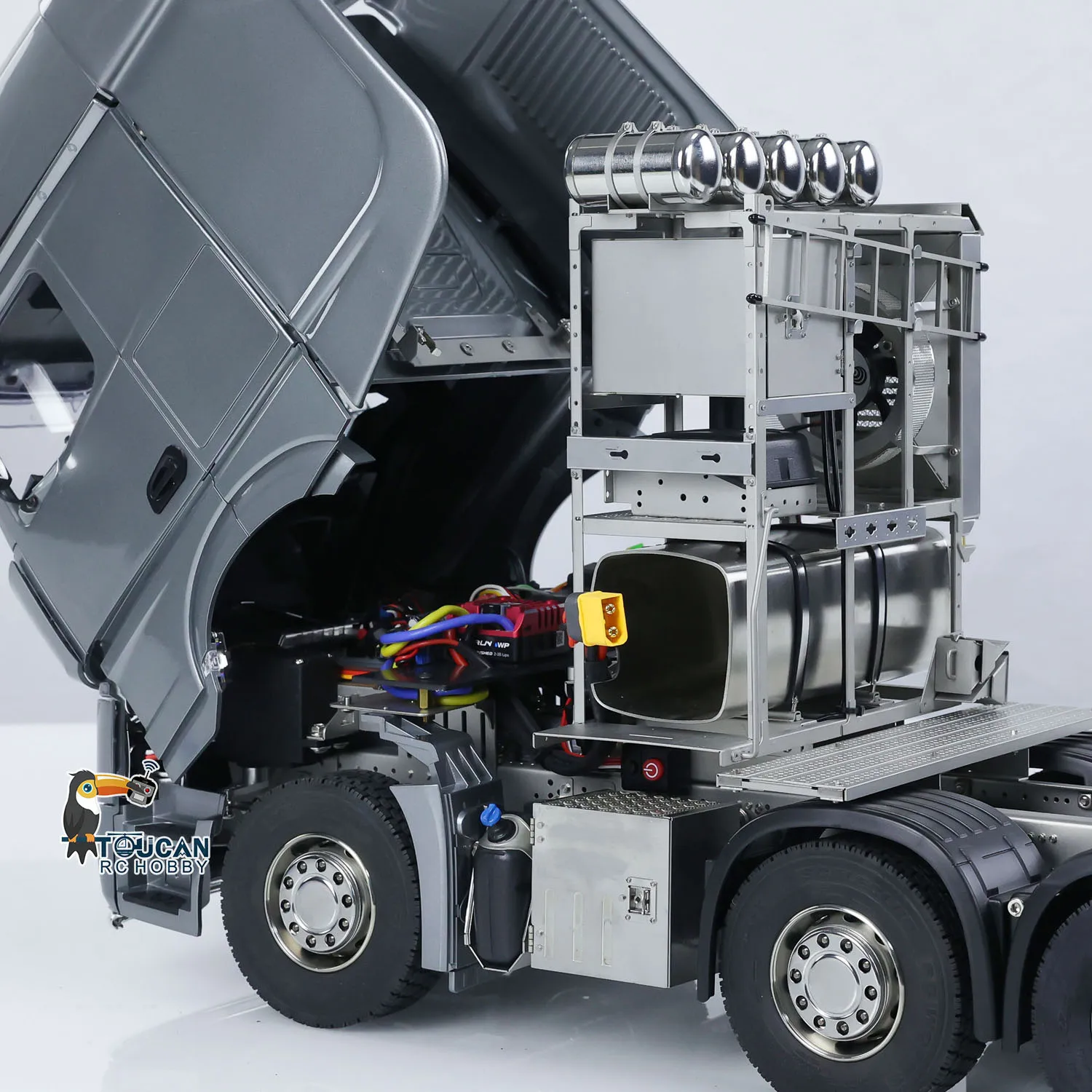 Juguetes 10x10 chasis de Metal 1/14 RTR camión Tractor con Control remoto 3363 camión sonido luz pintado modelo de vehículo de coche terminado