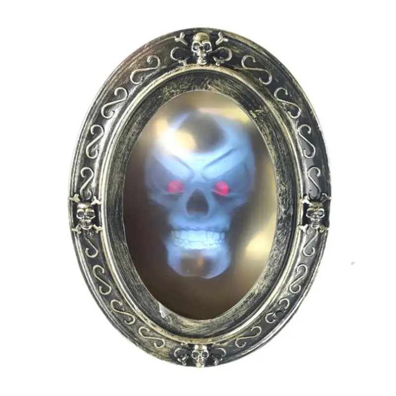 Motion Activated Halloween Mirror Creepy Haunted Mirror With Speaking Speaking Haunted Oval Mirror Horror Prop Spooky Indoor