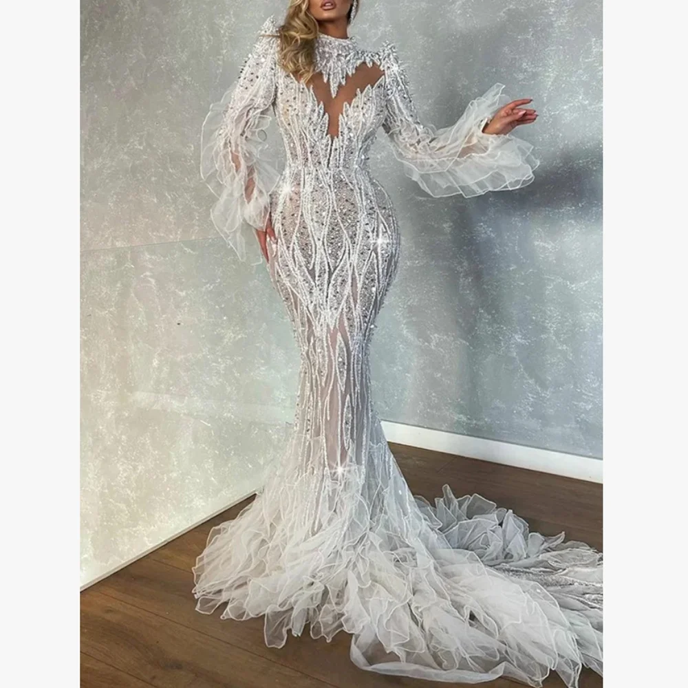 

Customized Sparkle Luxury Long Evening Dresses for Special Occasions Floor-Length Mermaid Women Prom Party Gala Gowns 2026