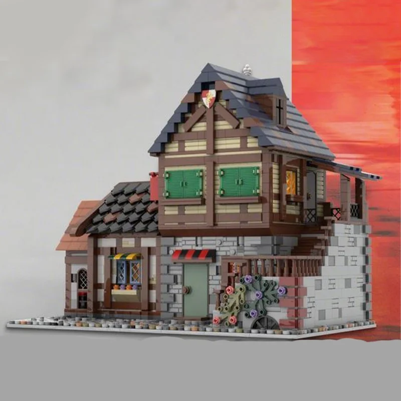 2721 قطعة MOC وحدات القرون الوسطى الفرنسية البيت 1 قلعة نموذج بناء هدية الكريسماس كتل اللعب تجميع DIY بها بنفسك فكرة الإبداعية الطوب #3