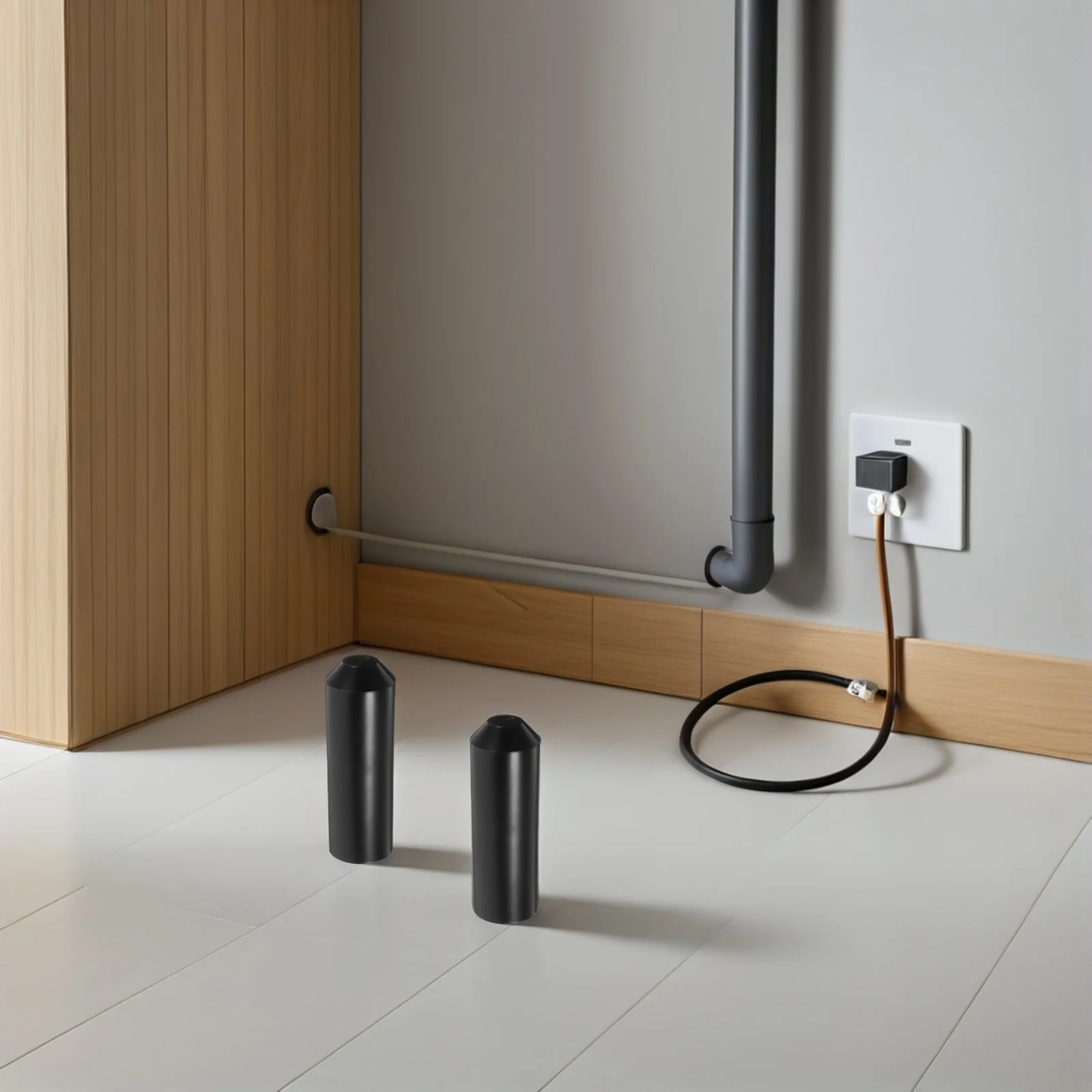 

5pcs Heat Shrink End Cap Black 1.5 Inch Waterproof Sealed For Outdoor Electrical Cable Wire Iron Rod Glue Lined Insulation Tube