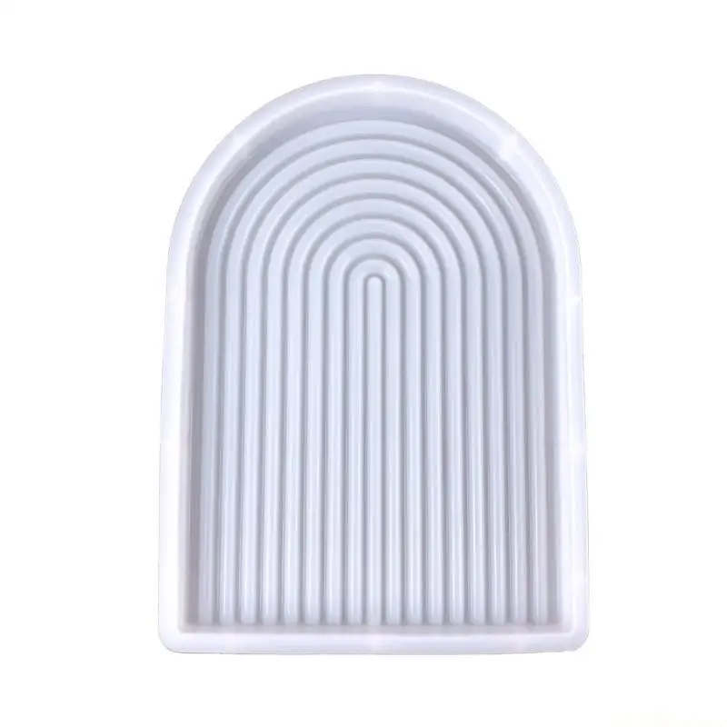 

D46E DIY Storage Tray Mold Jewelry DIY Background Plate Resin Mould Simple Geometric Tray Mold for DIY