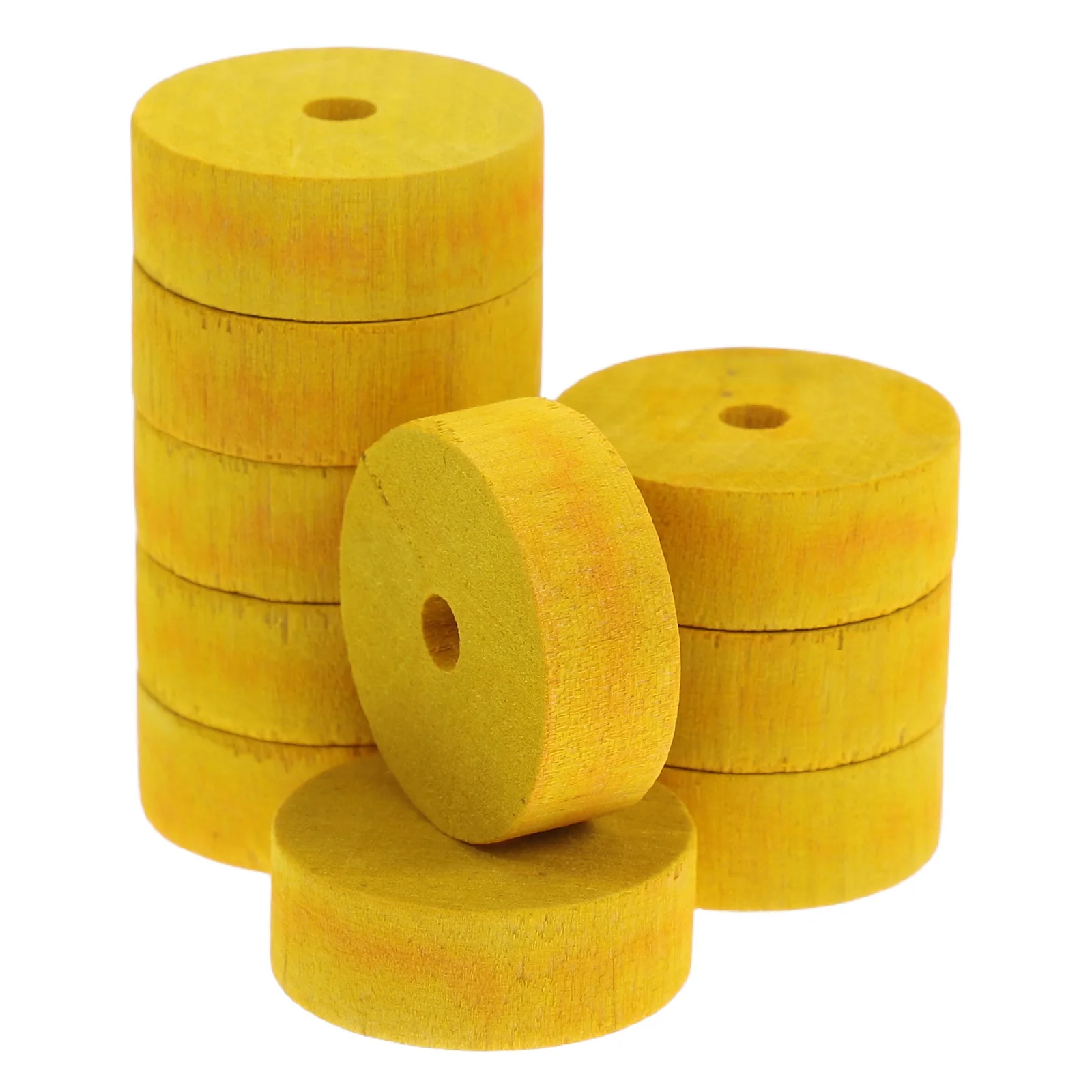 10 قطعة عجلات حرفية خشبية صغيرة لم تنته لتقوم بها بنفسك عجلات السيارة للأطفال دائم السلس المتداول قطار عربة المغزل كتل بكرة