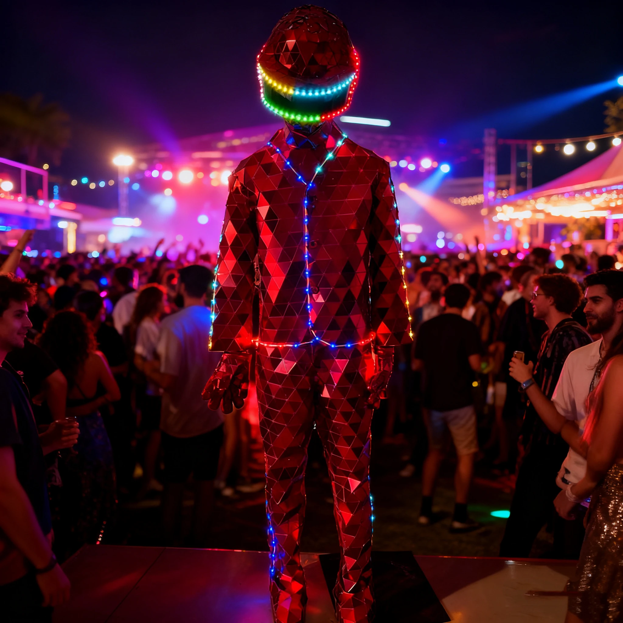 

Хэллоуин светящийся зеркальный мужской костюм, светодиодный сценический костюм всего тела, светящаяся шоу-маска ручной работы, косплей