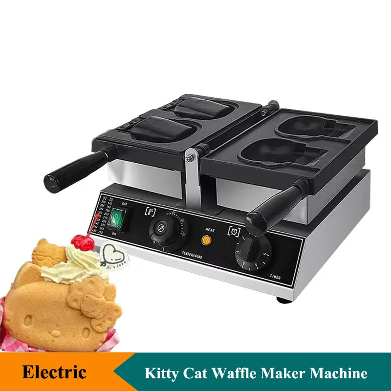 Ice Cream Cone Kitty Waffle Machine 220V Electric Kitty Cat Bread Waffle Machine Open Mouth Waffle Maker Machine