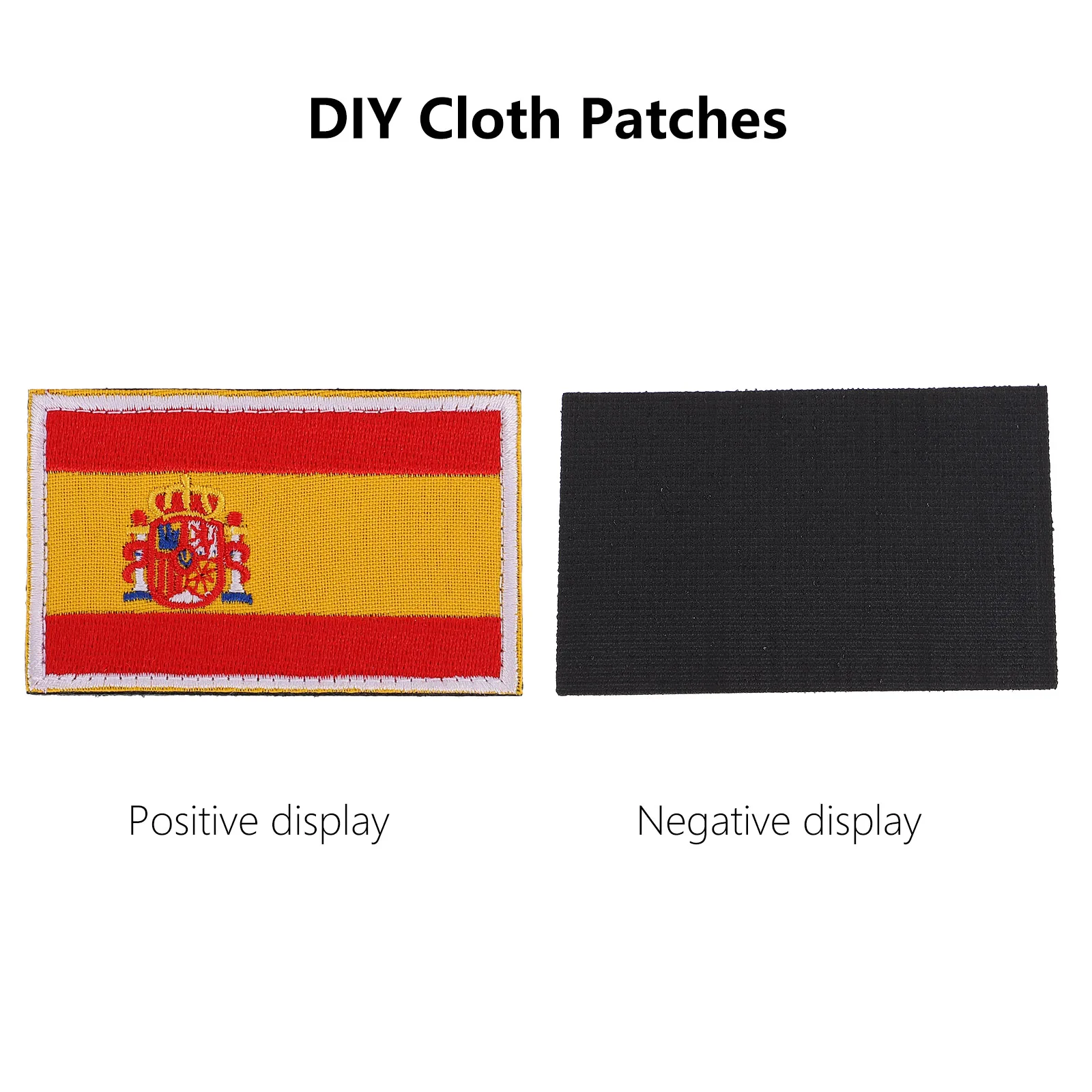

2pcs Flag Badges Embroidered Patches Adhesive Cloth DIY Applique for Jackets Backpacks National Flag Iron On Stick On
