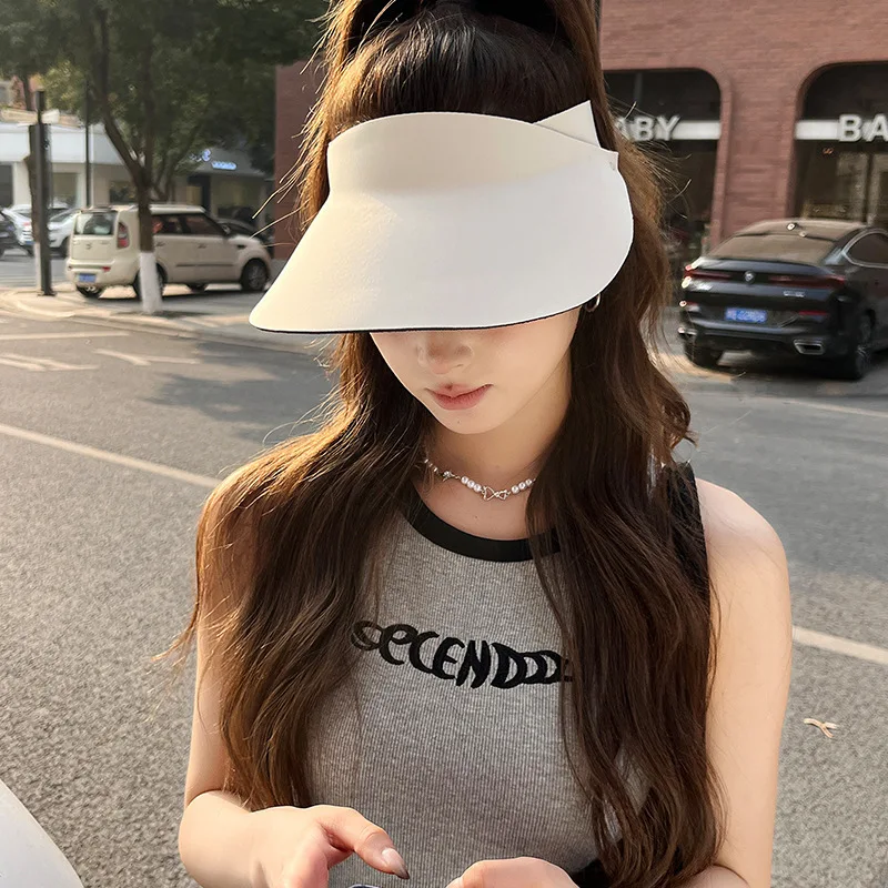 Light and seamless integrated sunscreen hat Outdoor light and large brim Foldable empty top hat Children's summer sunscreen hat
