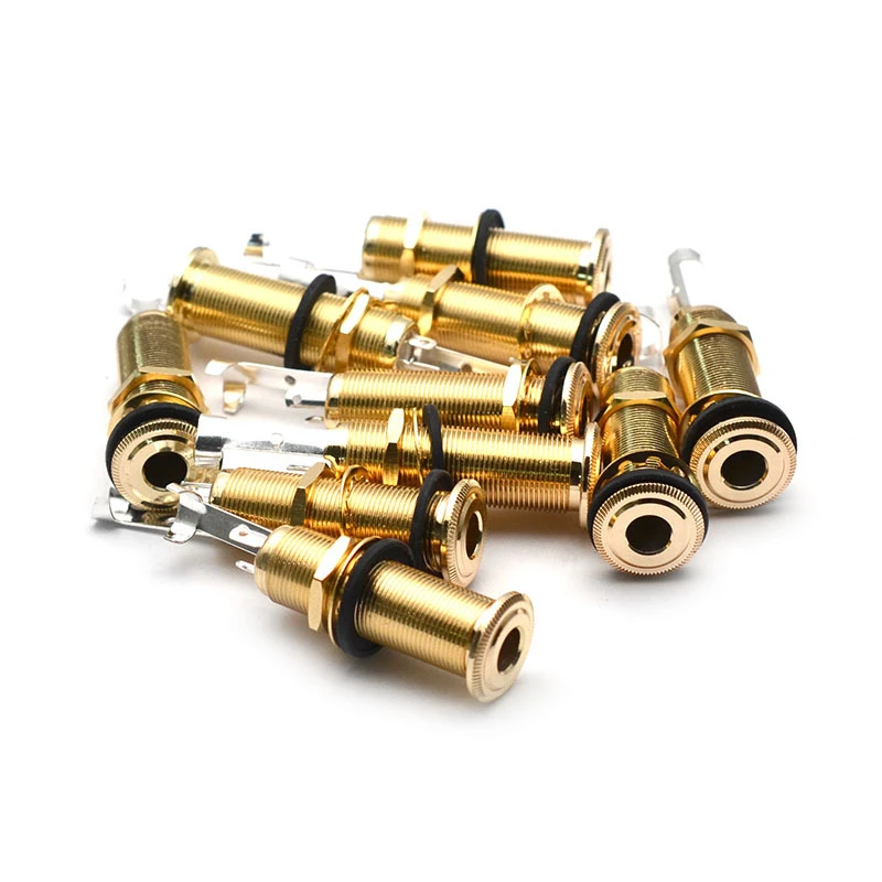 1Pcs 6,35mm 1/4 "Gewinde Zylinder Bass Gitarre Jack Pickup Ausgang Eingang Steckdose für Elektrische Gitarre Zubehör teile – Detail 11