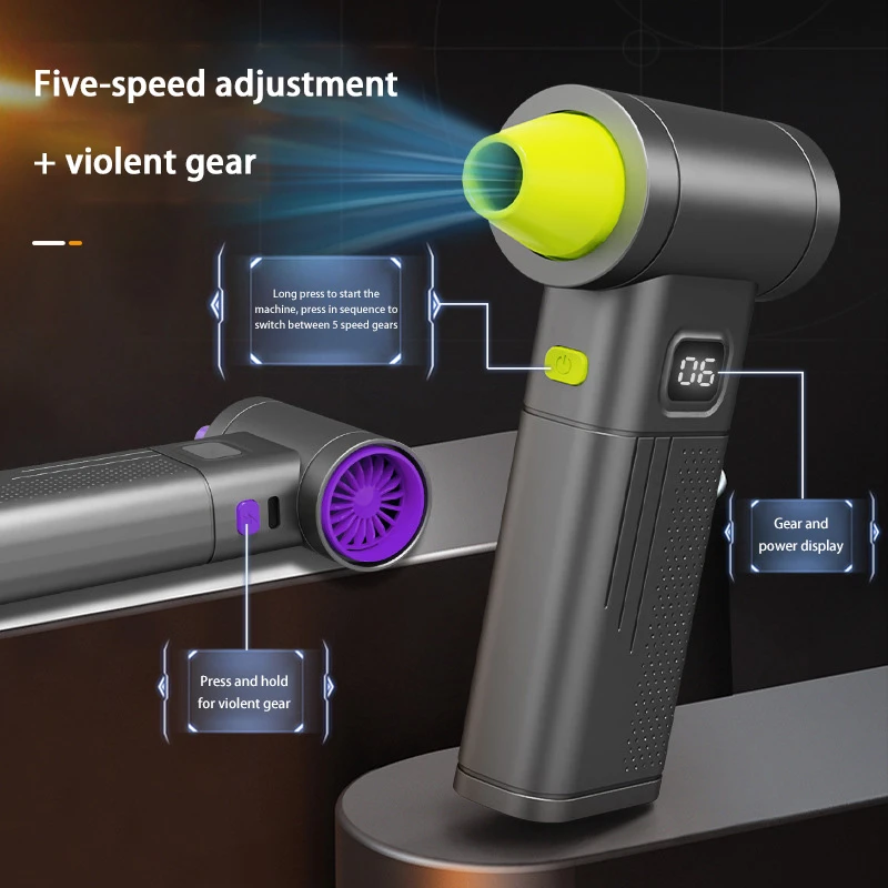 Xiaomi 1000000 RPM Turbo Jet Fan Brushless Motor Turbo Violent Fan Rechargeable Outdoor Home Clean Handheld Blower PC Tool