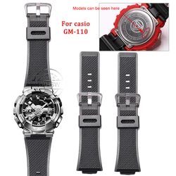 Watch Accessories Suitable for Casio  GM110G gm110 Small Steel Cannon Mens 16mm Resin Strap Waterproof PinBuckle Bracelet