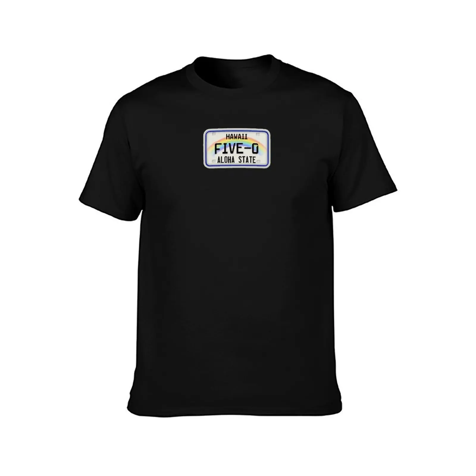 Rebooted Hawaii 5-0 License Plate Design T-Shirt Relaxed Casual Short Sleeve Tee