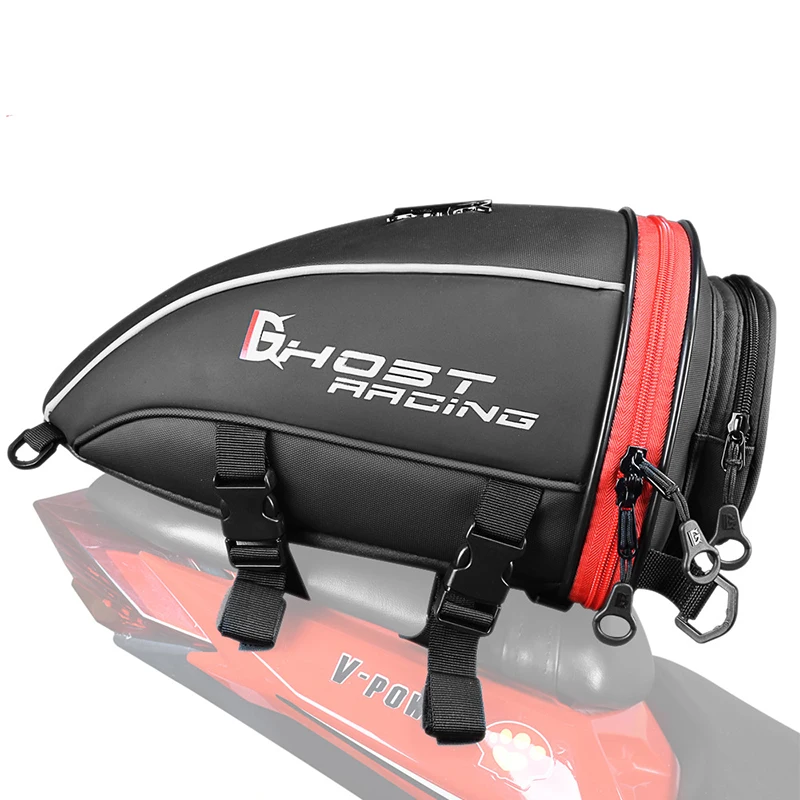 Multifunction Motorcycle Rear Seat Bag Waterproof Motorcycle Tail Bag Large Capacity Motocross Rider Shoulder Bag with Raincover