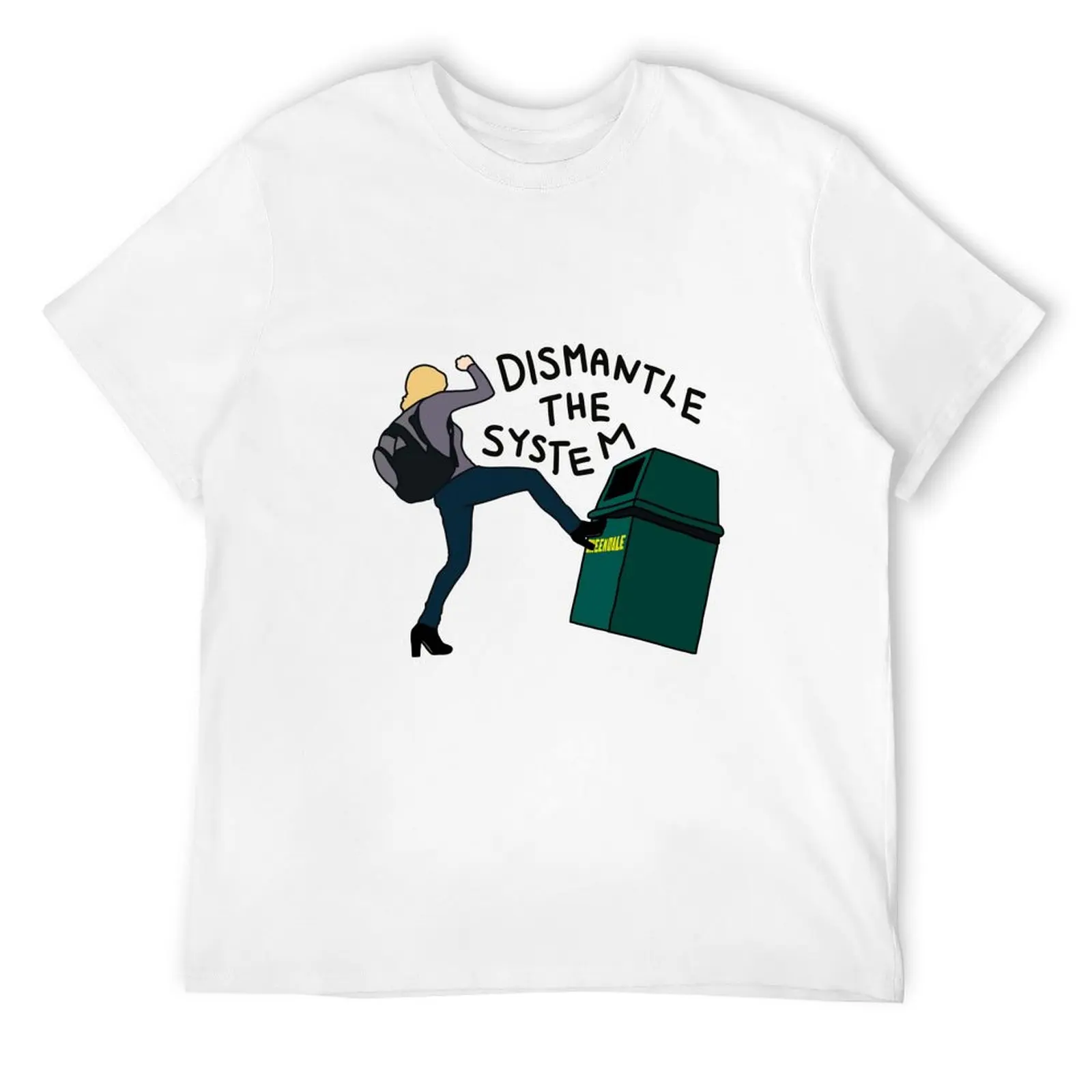 Britta Kicking a Greendale Trash Can T-Shirt oversized topping customs mens t shirts