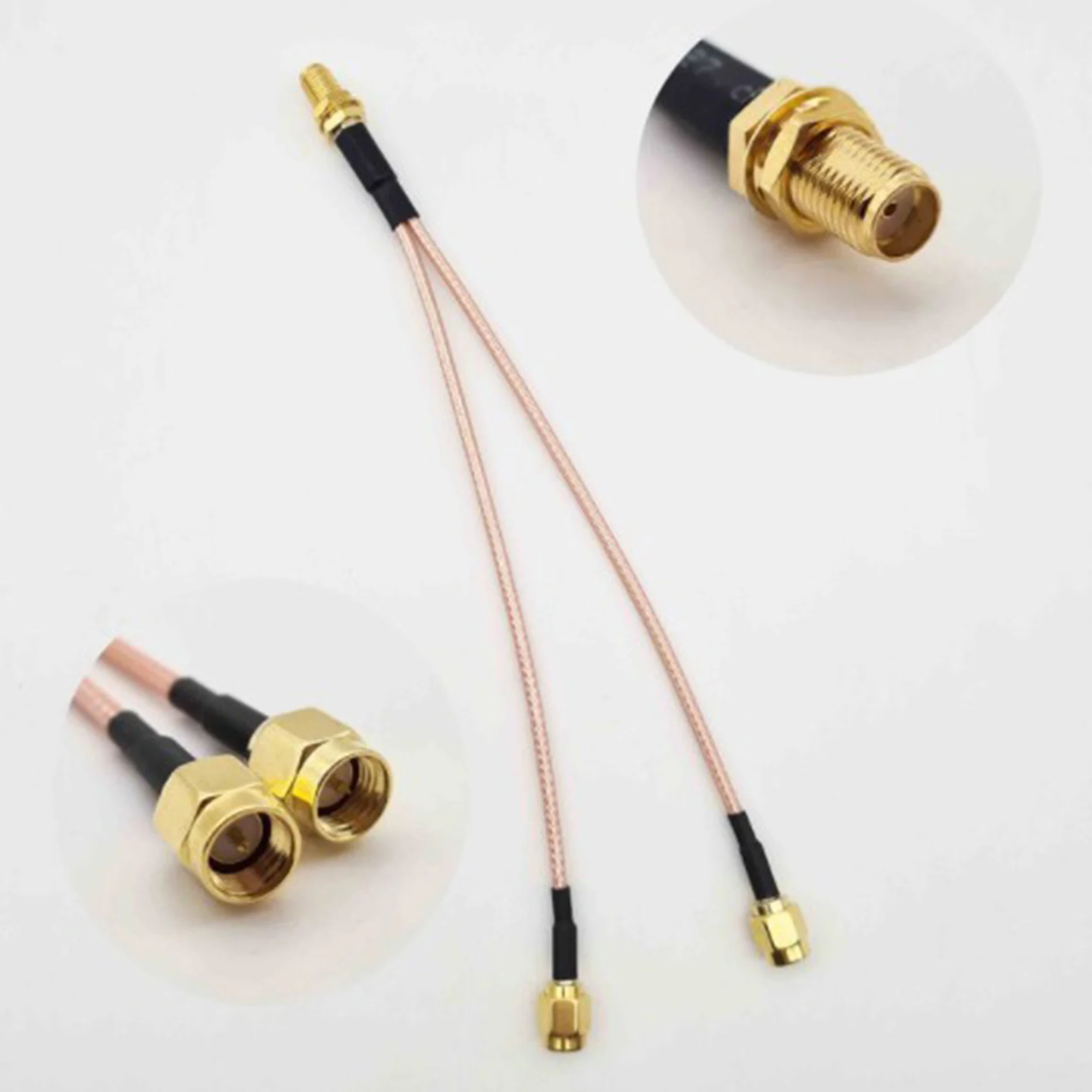ABZW Wifi Antenna Coaxial Cable SMA Female To Y-Type 2XSMA Male Straight Splitter Combiner Extension Pigtail Cable RG316