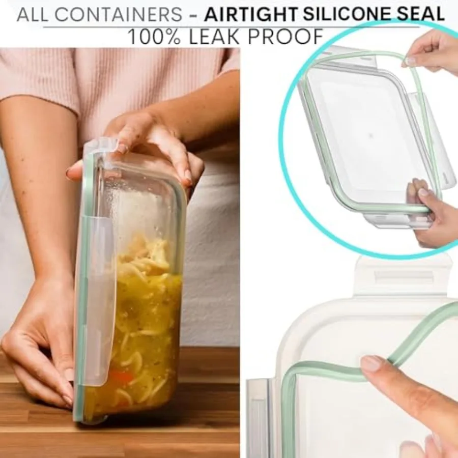 10 Cups/ 80 Oz 4 Pc Set of 2 G - Food Storage Plastic Containers With Lids บทวิจารณ์และราคา