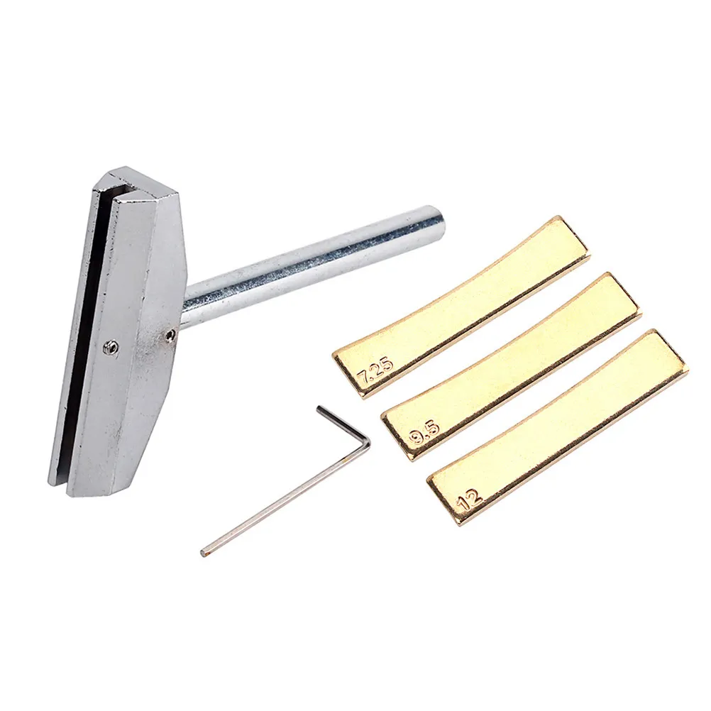 R151 3 Herramienta de reparación de guitarra eléctrica, insertos de calas de prensa de acero al carbono para diapasón, calas de prensa para bajo eléctrico, herramienta de reparación para luthier