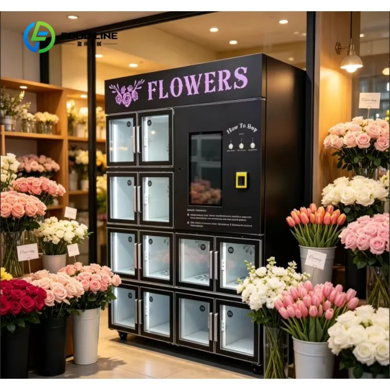 Customized White Flower Vending Machine Elegant Design for Hotel and Shopping Mall