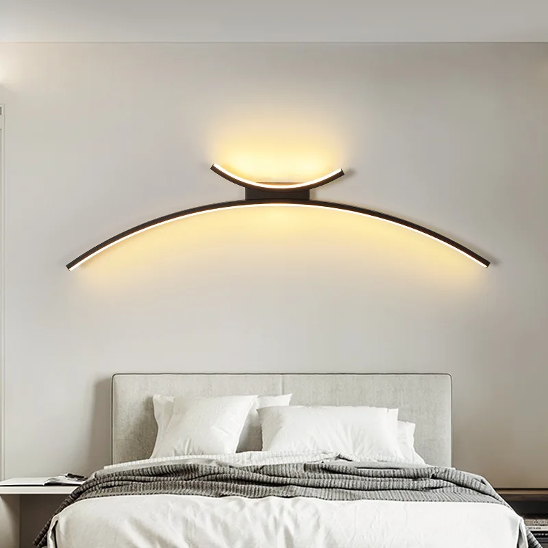 Minimalistische Bed Led Wandlamp Nordic Muur Schans Voor Slaapkamer Gangpad Woonkamer Decoratie Indoor Verlichtingsarmatuur Glans