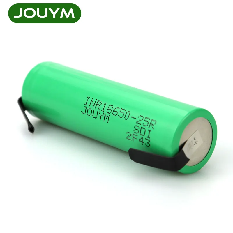 INR18650 25R 3.7 فولت بطارية 18650 قوة عالية الحالية ليثيوم قابلة للشحن عالية التفريغ 20A لحام النيكل لمفك البراغي