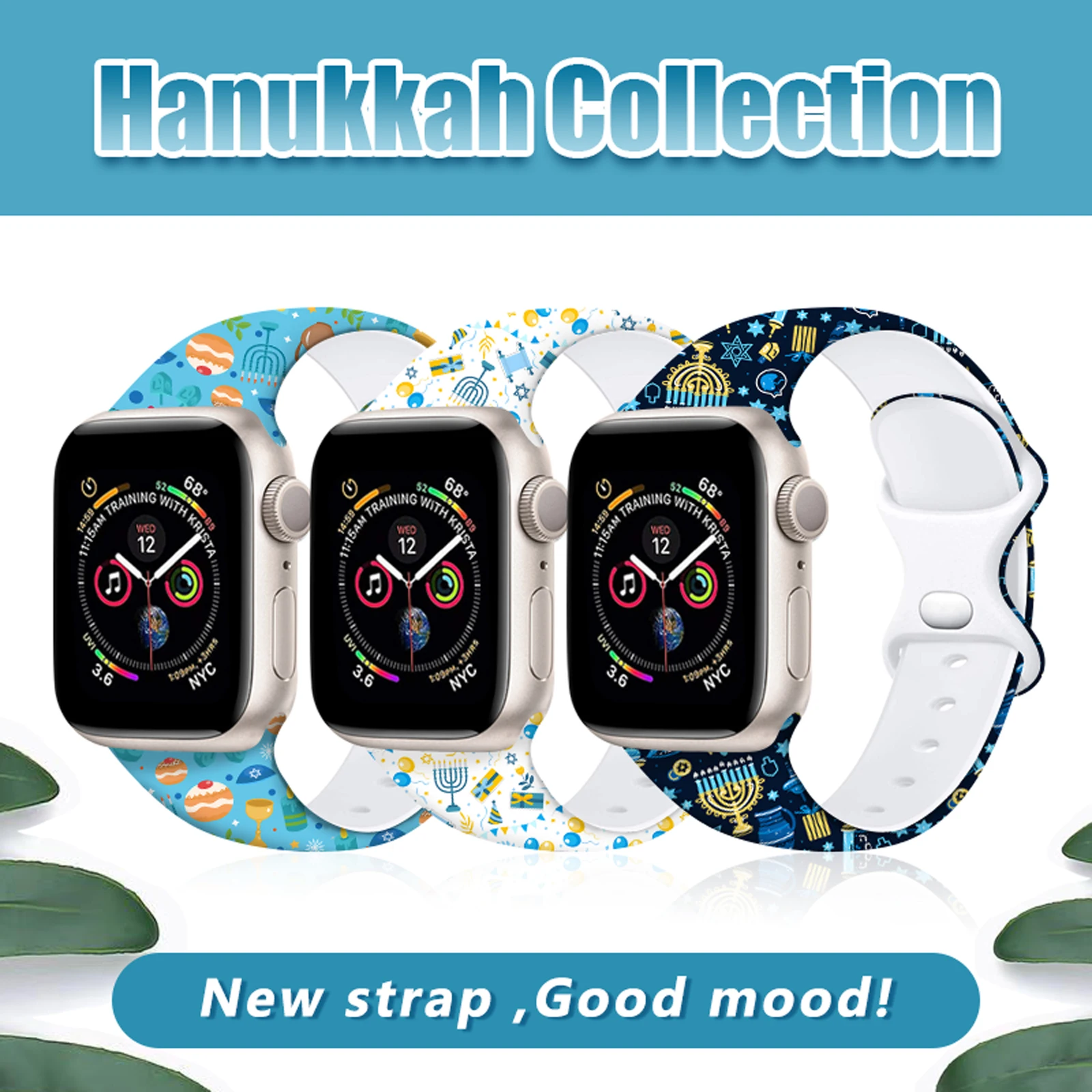 

Chanukah series for Apple Watch 10 9 8 Band Replaceable Bracelet for iWatch 46mm 42mm 41mm 40mm Watchband