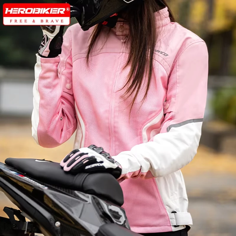 

Women's Motorcycle Jacket Summer Breathable Mesh Motorcycle Riding Jacket With CE Pads Anti-fall Motorbike Jacket Moto Clothing