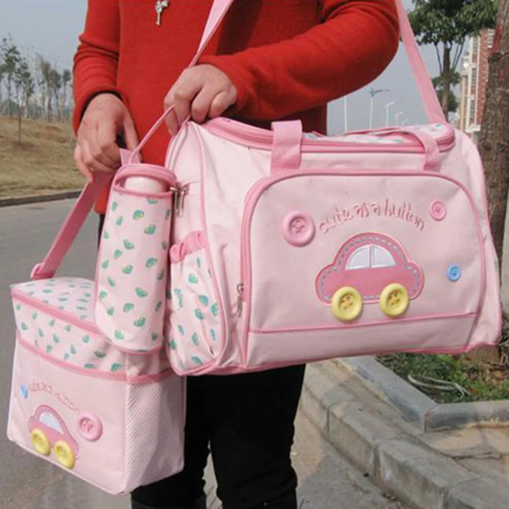 4in1 Diaper Bag Set Large Capacity Waterproof Nursing Mummy Tote Travel Shoulder Bag Parent Essential