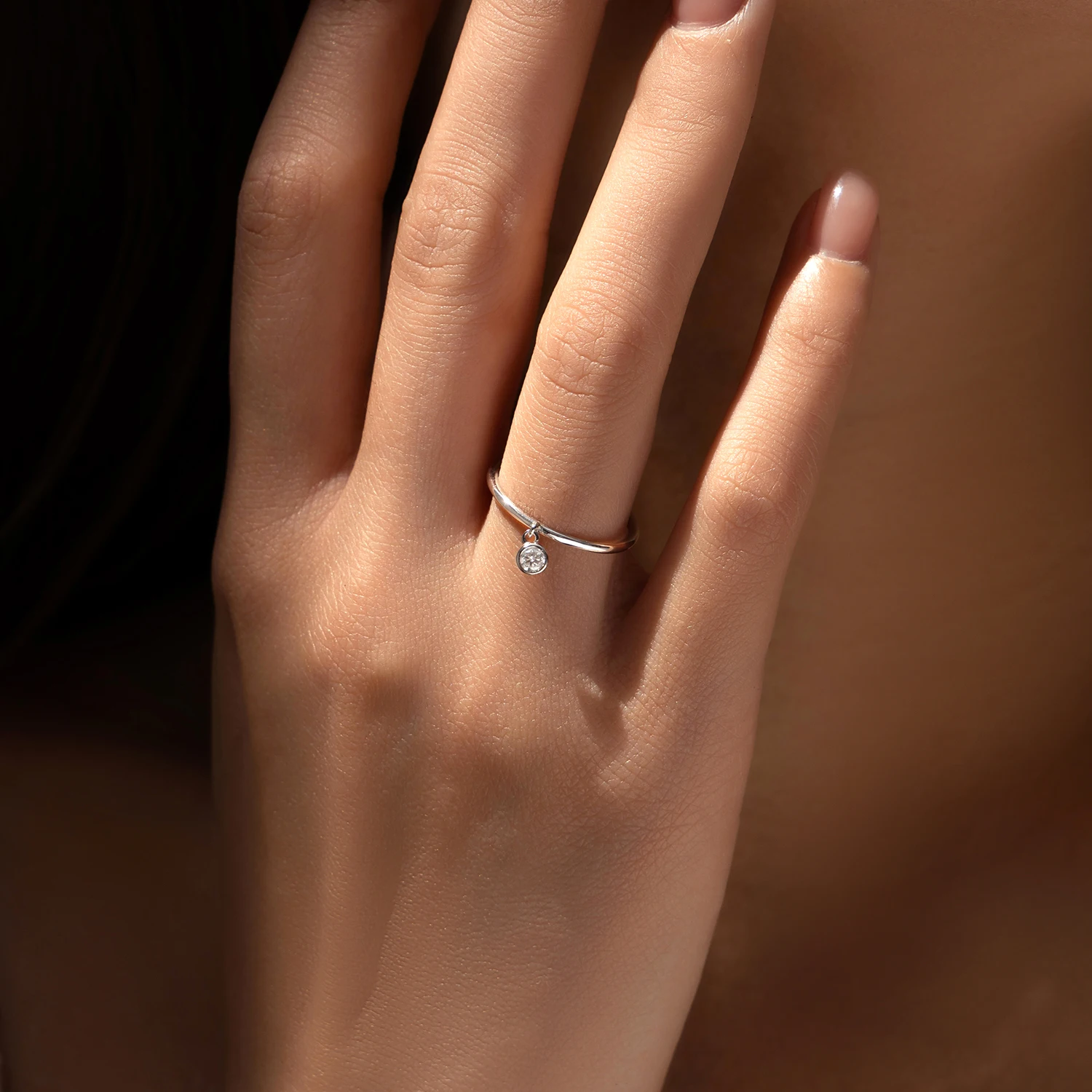 Women's MODIAN D Color Round Moissanite Ring, Wedding Gift