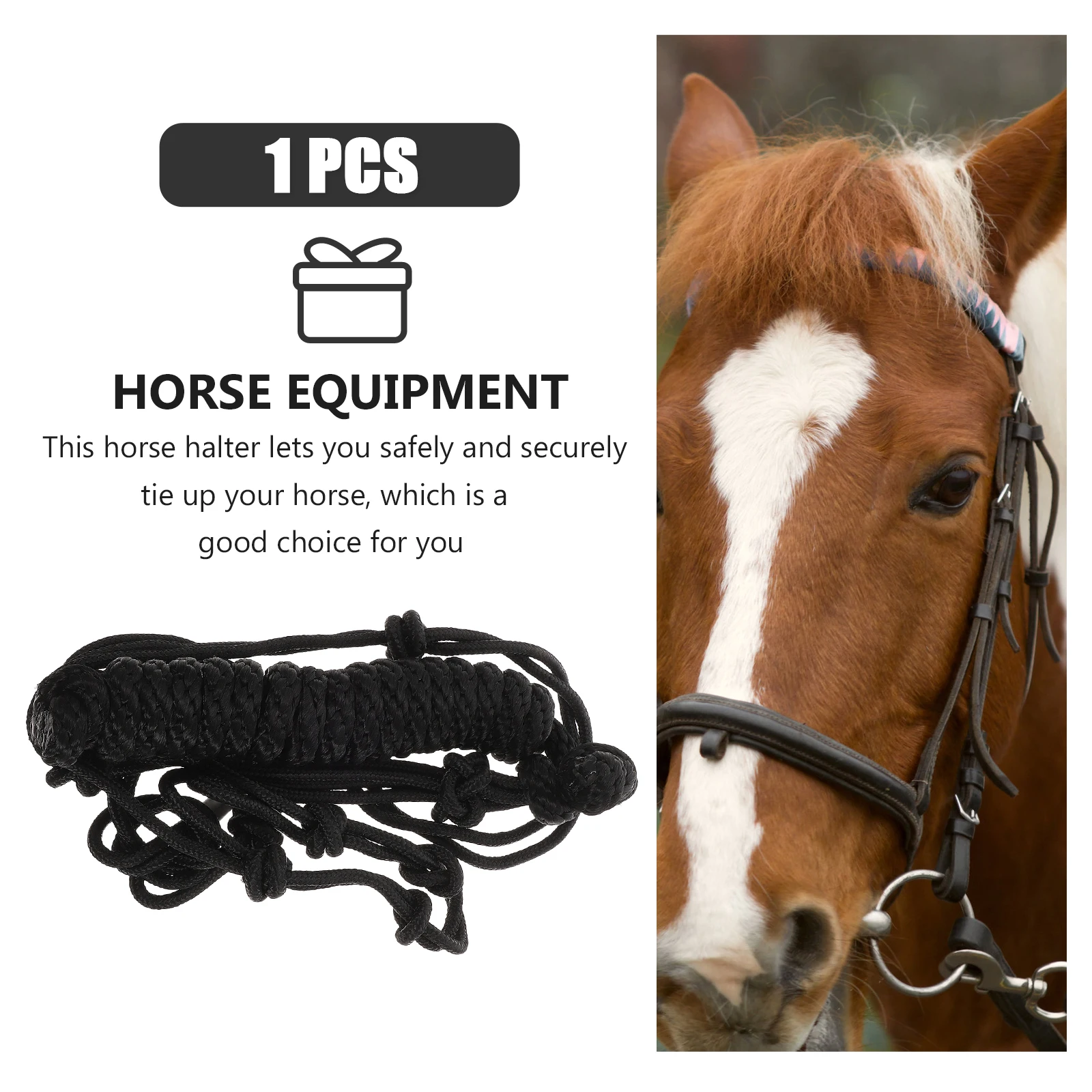 الرسن معدات التدريب المقاومة للاهتراء المحمولة خفيفة الوزن سلامة ركوب طوق في الهواء الطلق الحصان رئيس طوق #1