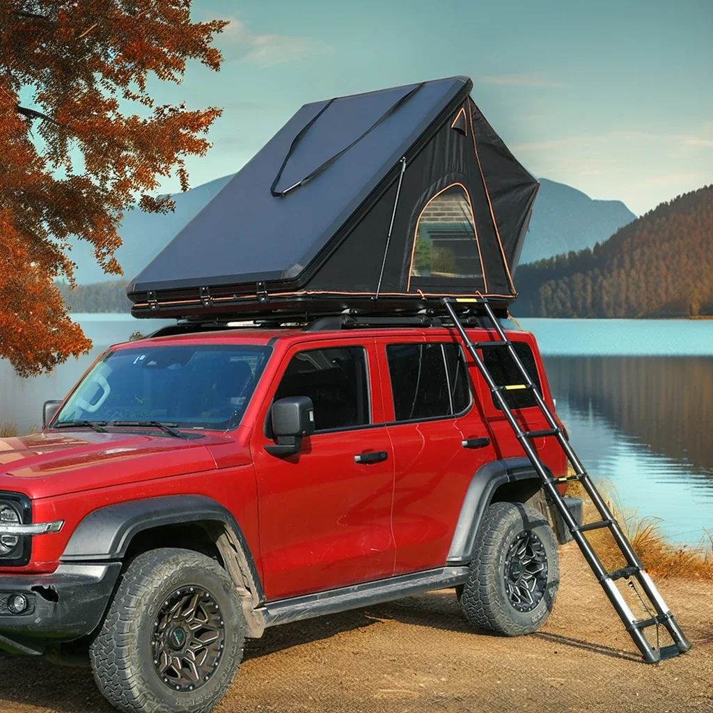 Top-Notch 2-Person Car Roof Tent with Aluminum Frame Waterproof Oxford Fabric and Fiberglass Pole Single Layer Stability