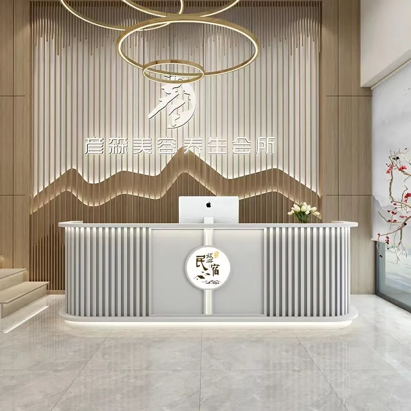 Curved checkout page Reception desk Bar Clothing shop Barber shop Milk tea shop Beauty salon checkout page