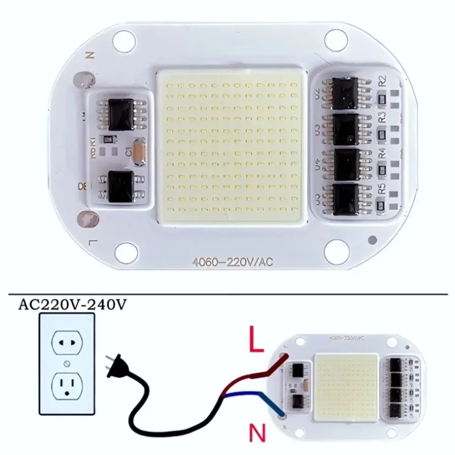 AC220V LED COB Chip 50W Light Source No Need Driver for LED Lamp Beads Flood Light Spotlight Lamp High Brightness Chip image 2