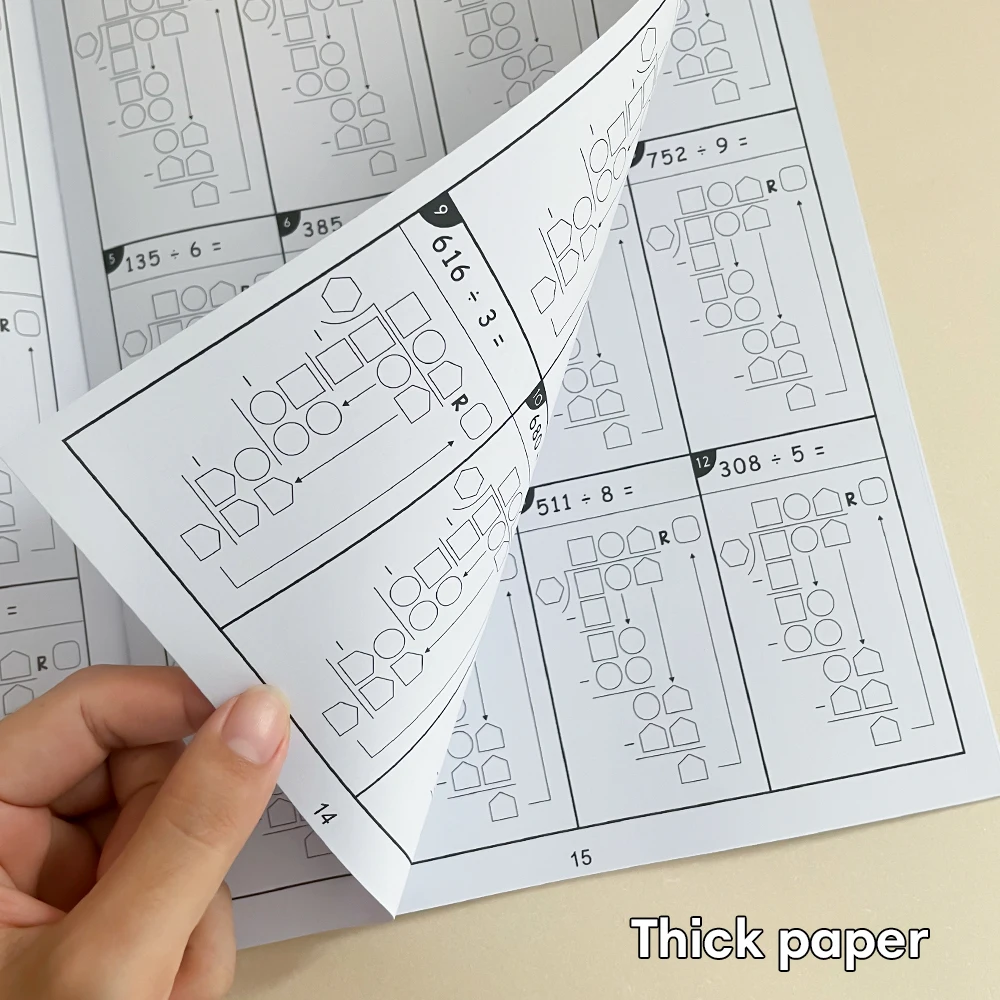 Arbeitsbuch für lange Rechnungen in Mathematik für Kinder, zum Erlernen von Mathematik, Arithmetik, pädagogisches Übungsbuch, Testbücher für den Homeschool-Unterricht – Detail 7