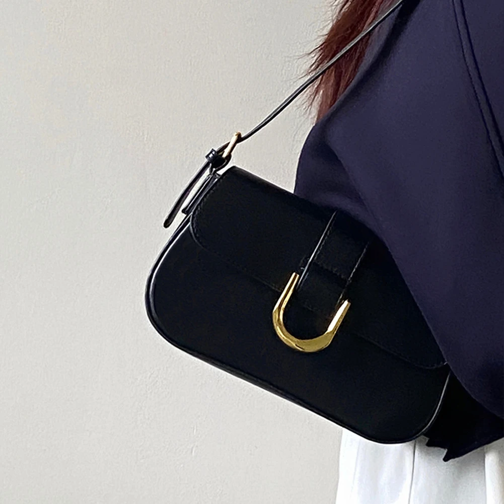 

Women Messenger Bag Strap Adjustable Patent Leather Shoulder Bag Casual Vintage Tote Handbag Retro Armpit Bag Girl Stylish Purse
