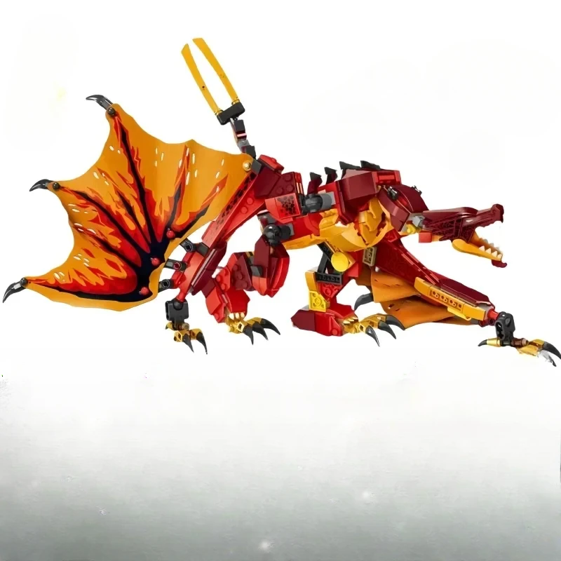 NewIn Stock Assembly of Powerful and Fiery Dragon Attack Mecha Children's Assembly Puzzle Toys Building Blocks Boys Holiday Gift