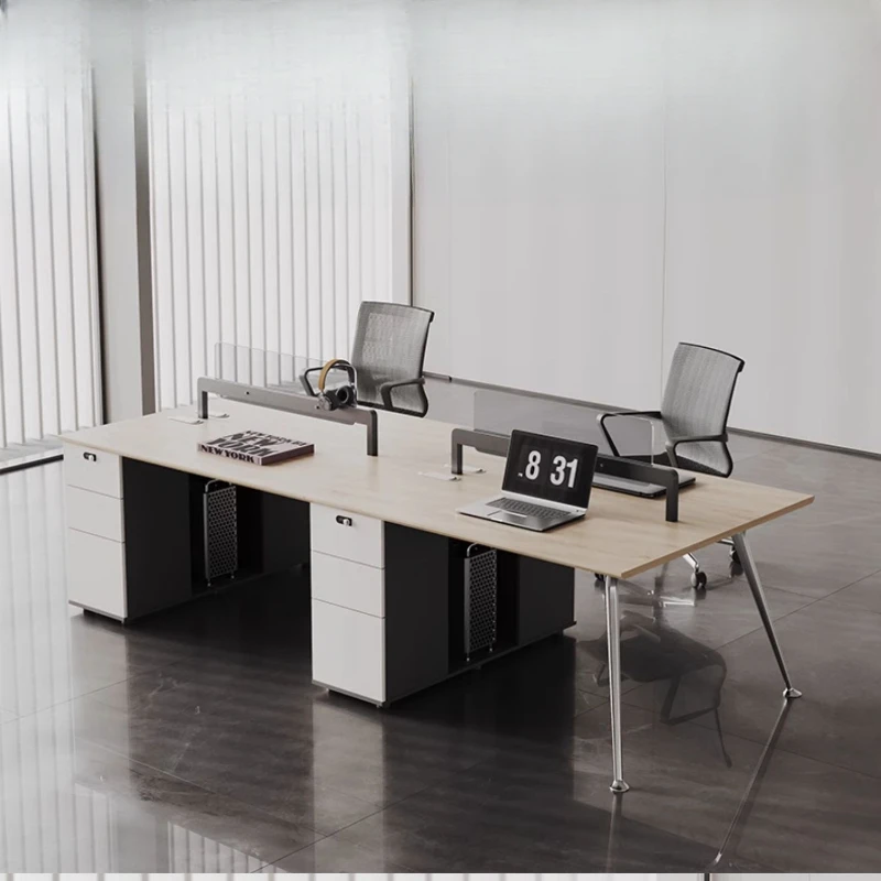 Desk: Simple and modern, 4-seater office, 2/6/8 person