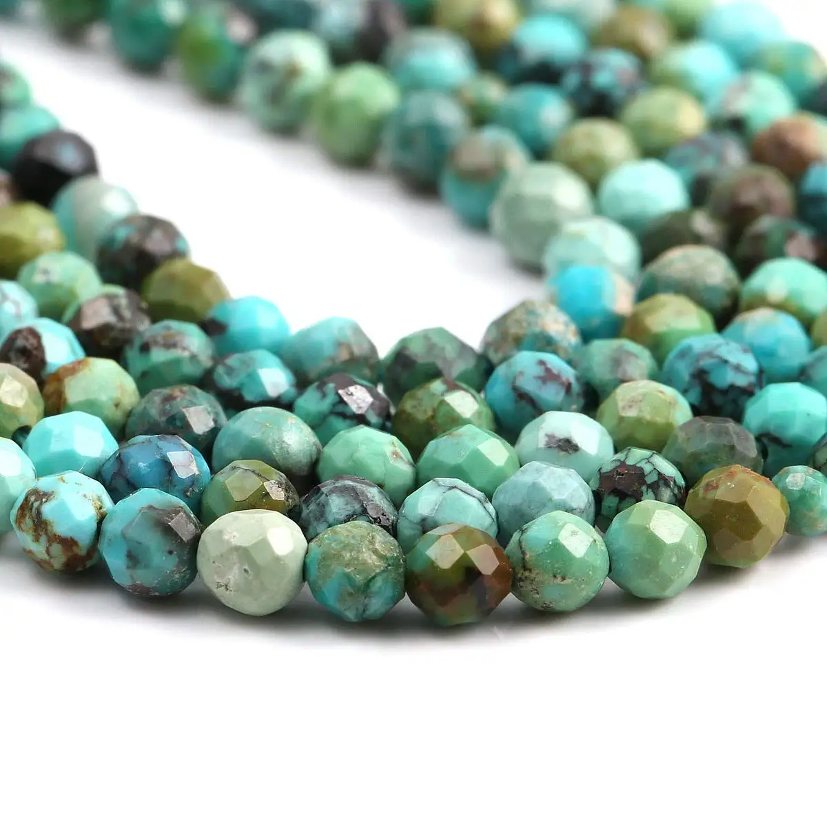 2 Strands/Pack Natural Stone African Turquois Beads Natural Faceted Round Genuine Gemstone Jewelry DIY Making Loose Beads Size 2/3mm