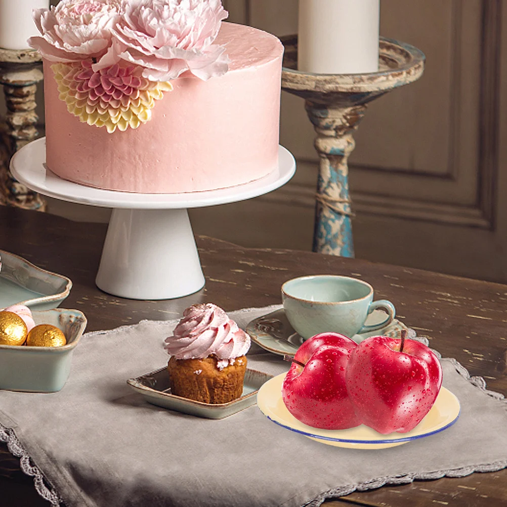 

6Pcs Enamel Dinner Plates Vintage Round Rim Multipurpose Picnic Camping Dessert Fruit Salad Plates Enamel Picnic Dishes