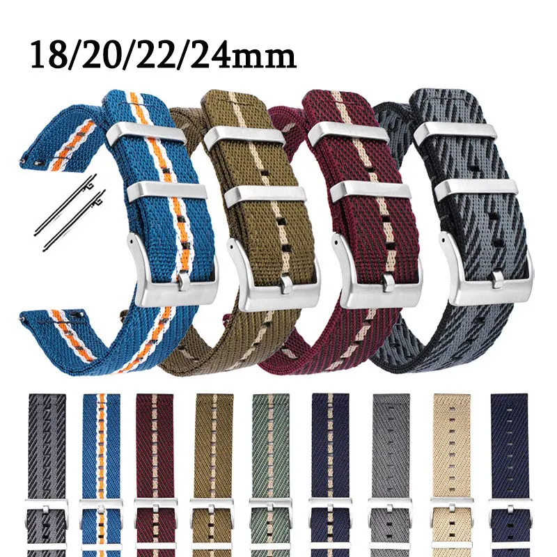 Nylonowy pasek do zegarka Samsung Galaxy Watch Band 18mm 20mm 22mm 24mm Uniwersalny pasek na nadgarstek do zegarków Seiko Casio Quick Release