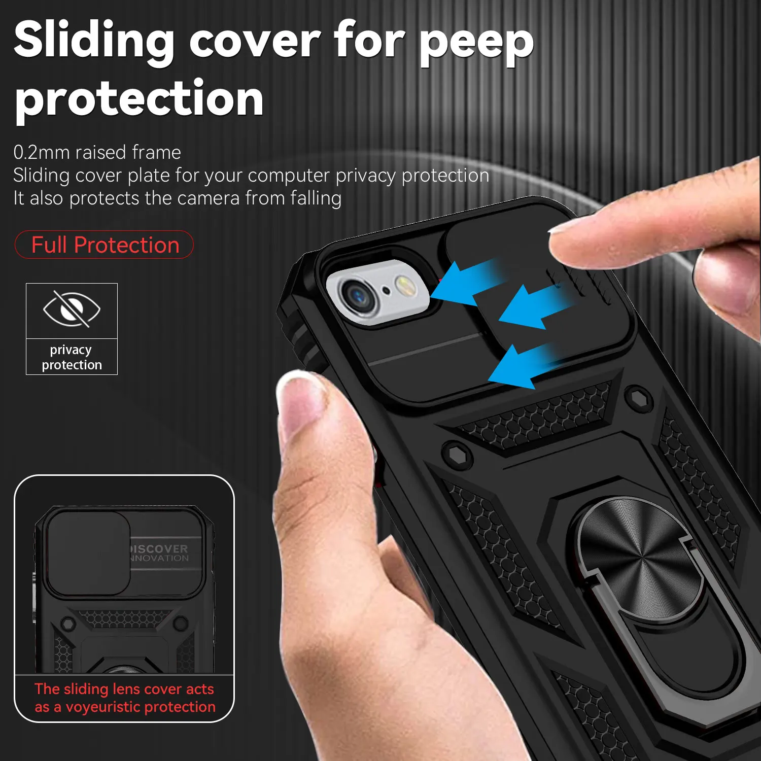For iphone SE Cover iphone SE 2020 2022 2023 Fundas Coque Slide Lens Magnet Ring Holder Back Case For iphone 6 7 8