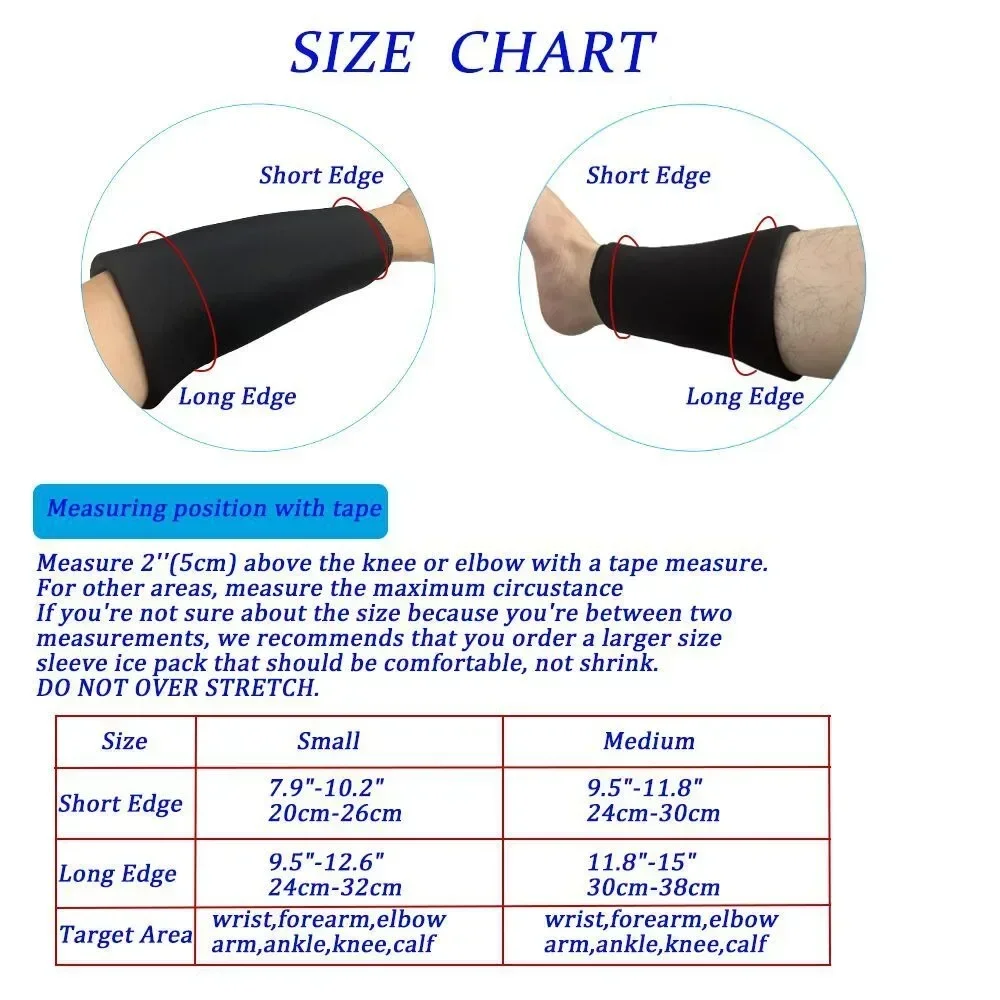 Knee Calf Elbow Arm Hot & Cold Compress Wrist Protector Elastic Gel Ice Sleeve Pad for Arthritis Ligament Injuries Tendonitis