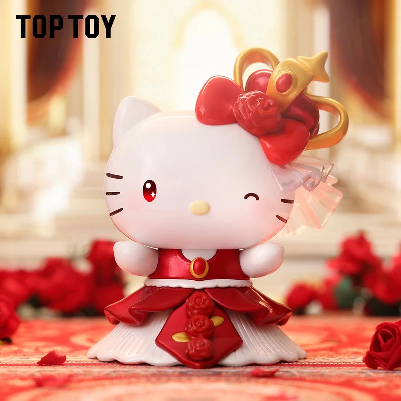 Nieuwe Sanrio Family Rose Night Series Blind Box Toy Hello Kitty Melody Kuromi Cinnamoroll Leuk Model Ornament Meisje Verjaardagscadeautjes