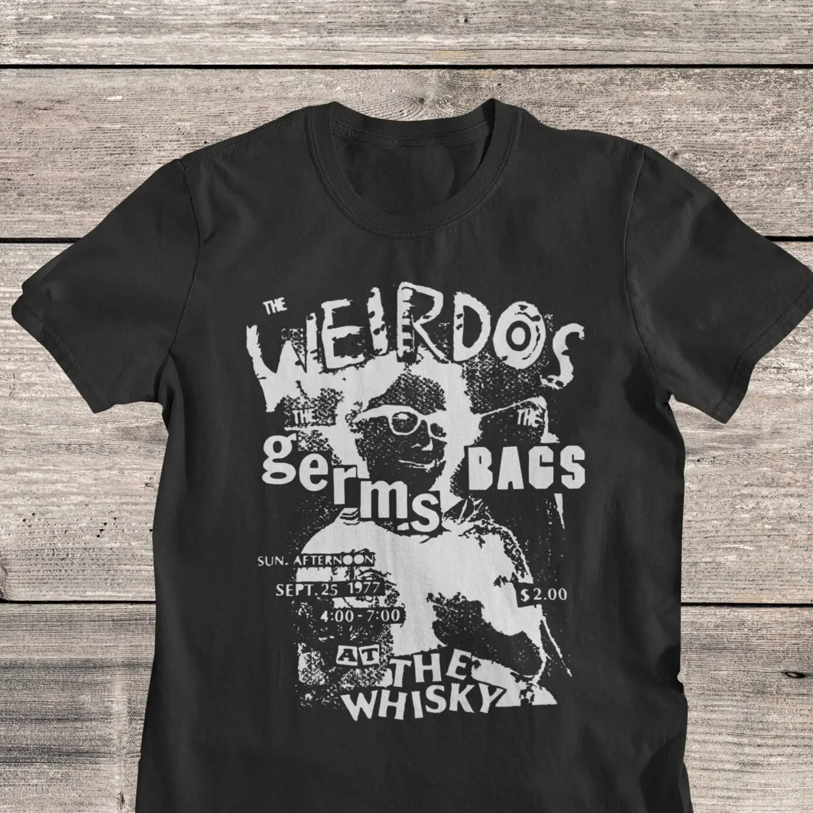 The Weirdos Punk Band T Shirt Germs Bags Whisky Gig Flyer vintage Washed Comfortable Top For Everyday Wear designer clothes