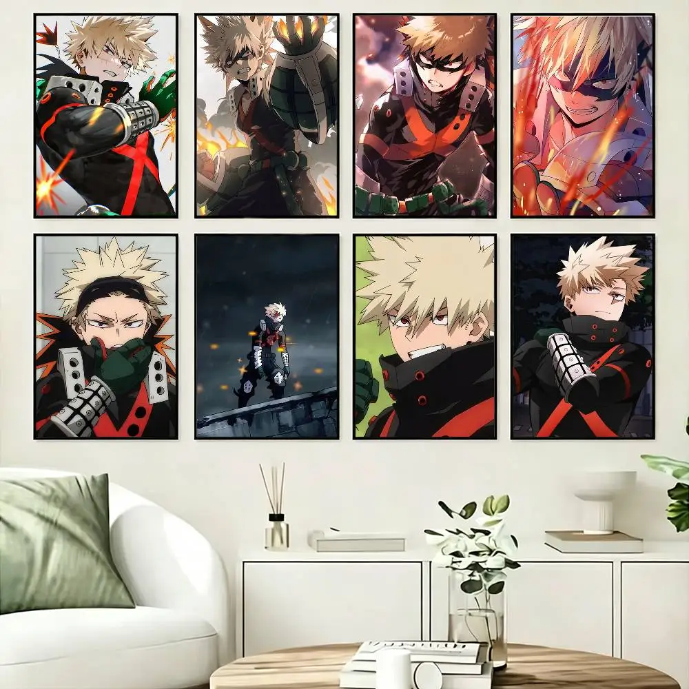 K-Katsuki B-Bakugo M-MHA Poster High Quality Dorm Living Room Aesthetic Wall Decoration Painting Stickers Gift