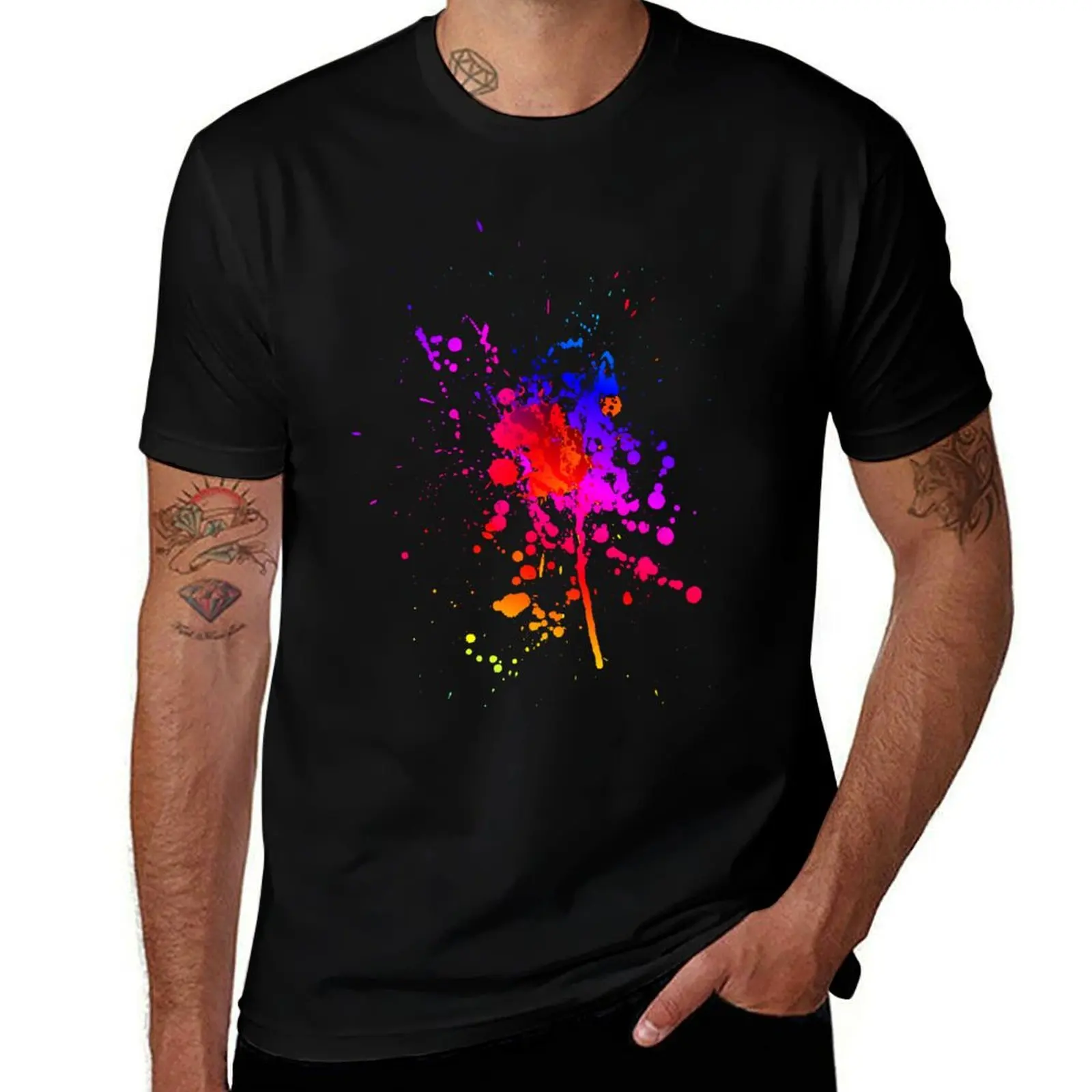 

Paint splash, watercolor Painting, ink, color T-Shirt plus sizes graphic tee shirt mens graphic t-shirts hip hop