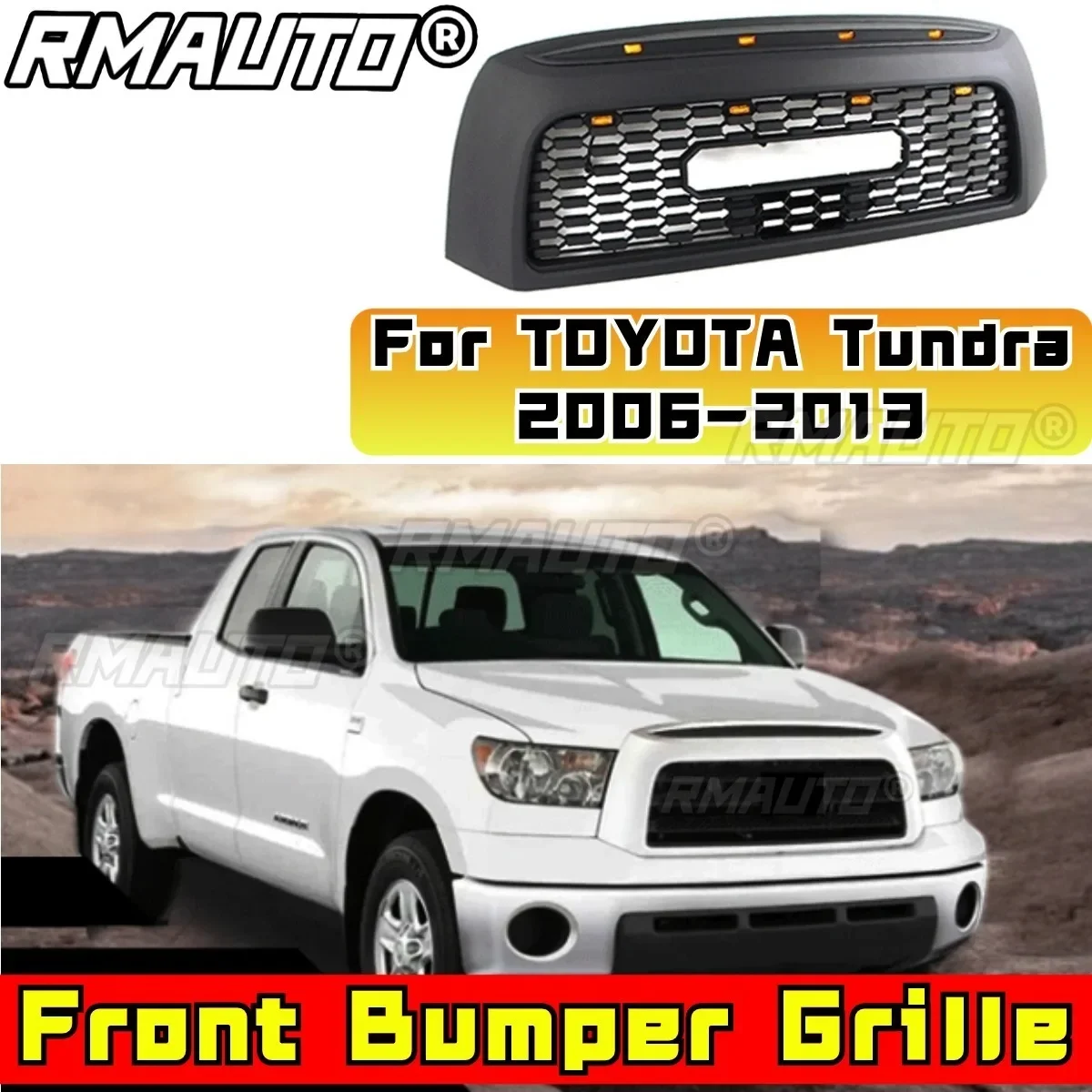 For TOYOTA Tundra Bumper Grill Racing Grills Car Front Grille Grillg Exterior Part For TOYOTA Tundra 2006-2013 Modification Part