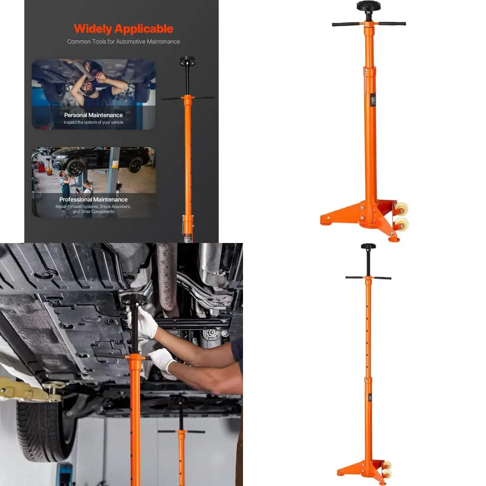 

3/4 Ton Capacity Lifting Stand, 38.4-75.4 Range, Bearing Mount, Self-Locking Screw, Wheels Included