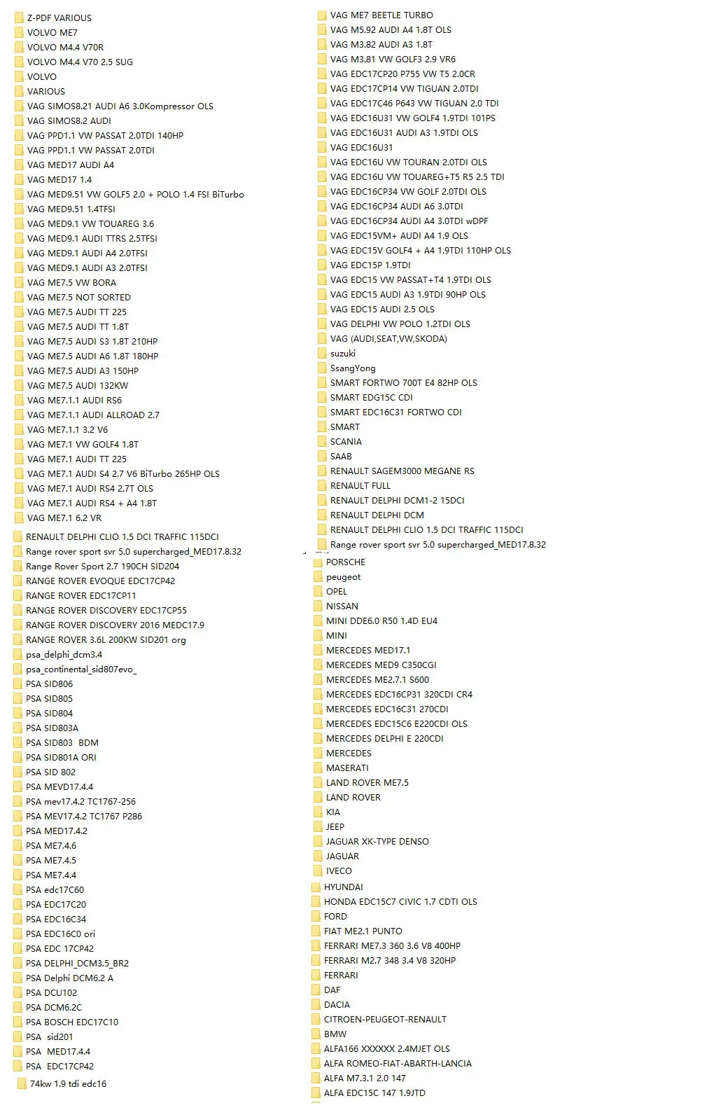 أحدث 93 جيجابايت من WINOLS DAMOS Big Archive Damos Mappacks لبرنامج Winols حزمة كبيرة لخرائط ضبط الرقاقة جميع ملف خرائط البيانات