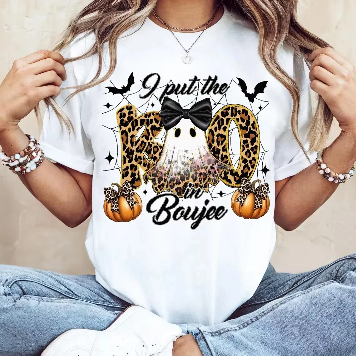 Spooky Season T‑Shirt Retro Reading Ghost Bookshelf Black Cat Skull Pumpkin Print Short Sleeve Halloween Unisex Oversized Tops