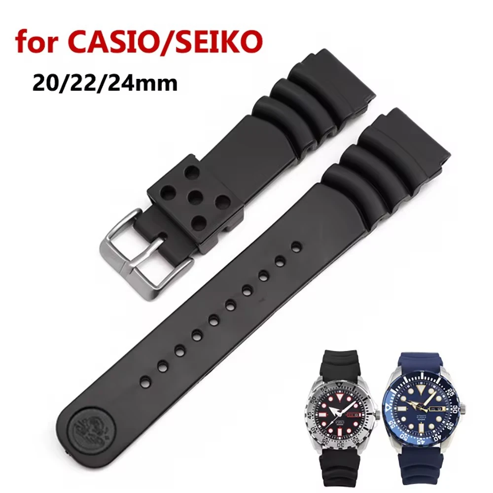 20mm 22mm Silicone Watch Band for Samsung Galaxy Watch 6 5 4 Active 2 Sport Waterproof Watch Strap for Huawei 4 GT3